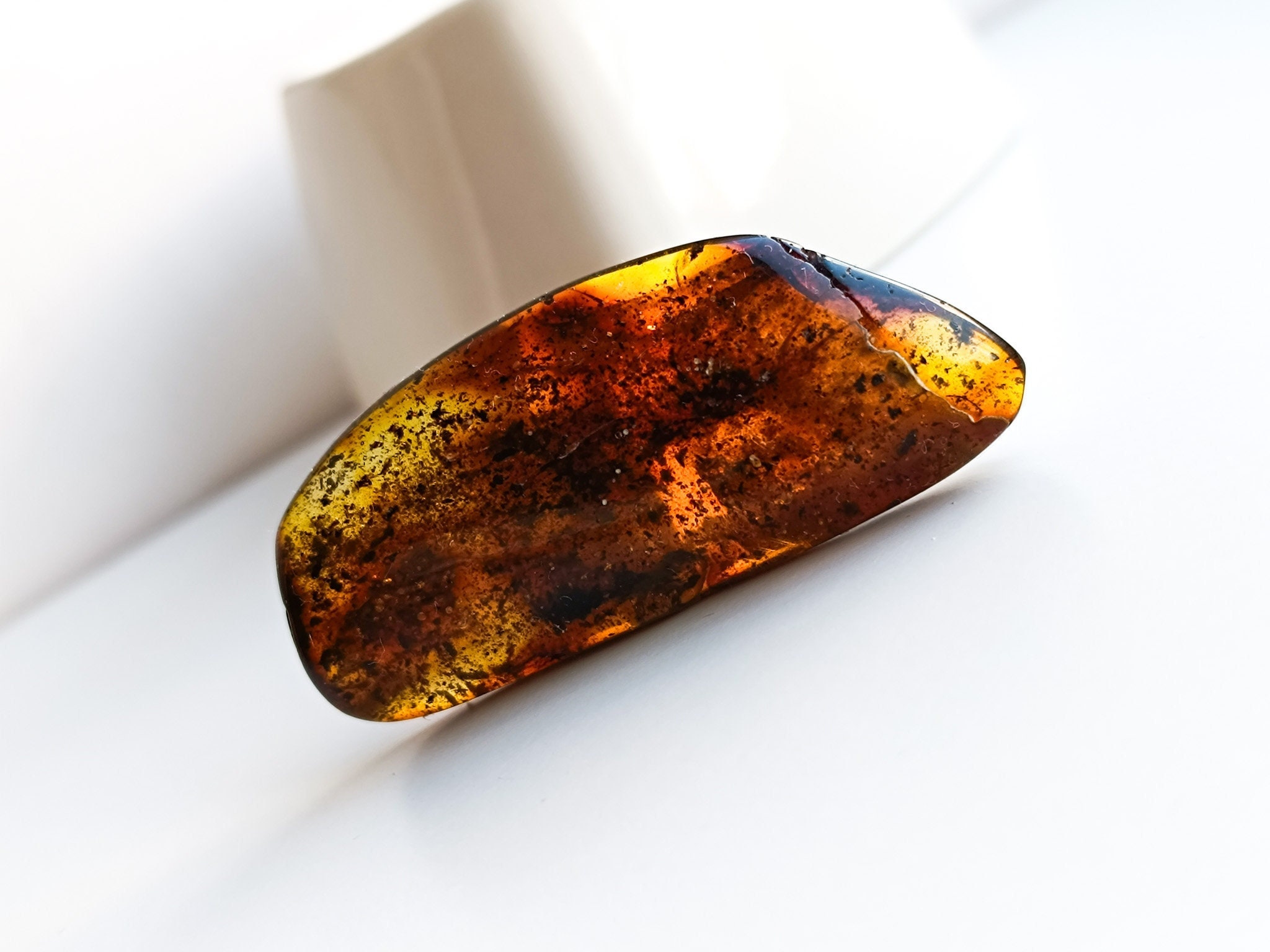 104grams/ 3,67 Oz Weight Green Amber Stone, Very Large Thick Dark