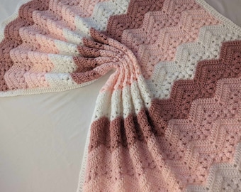 Handmade baby blanket crochet, Newborn baby girl gifts, Baby girl shower gift, Baby girl christening gift, Newborn nursery decor,Baby afghan