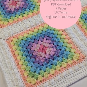 Granny Square Crochet Blanket Pattern: Beginner Friendly (PDF Pattern)
