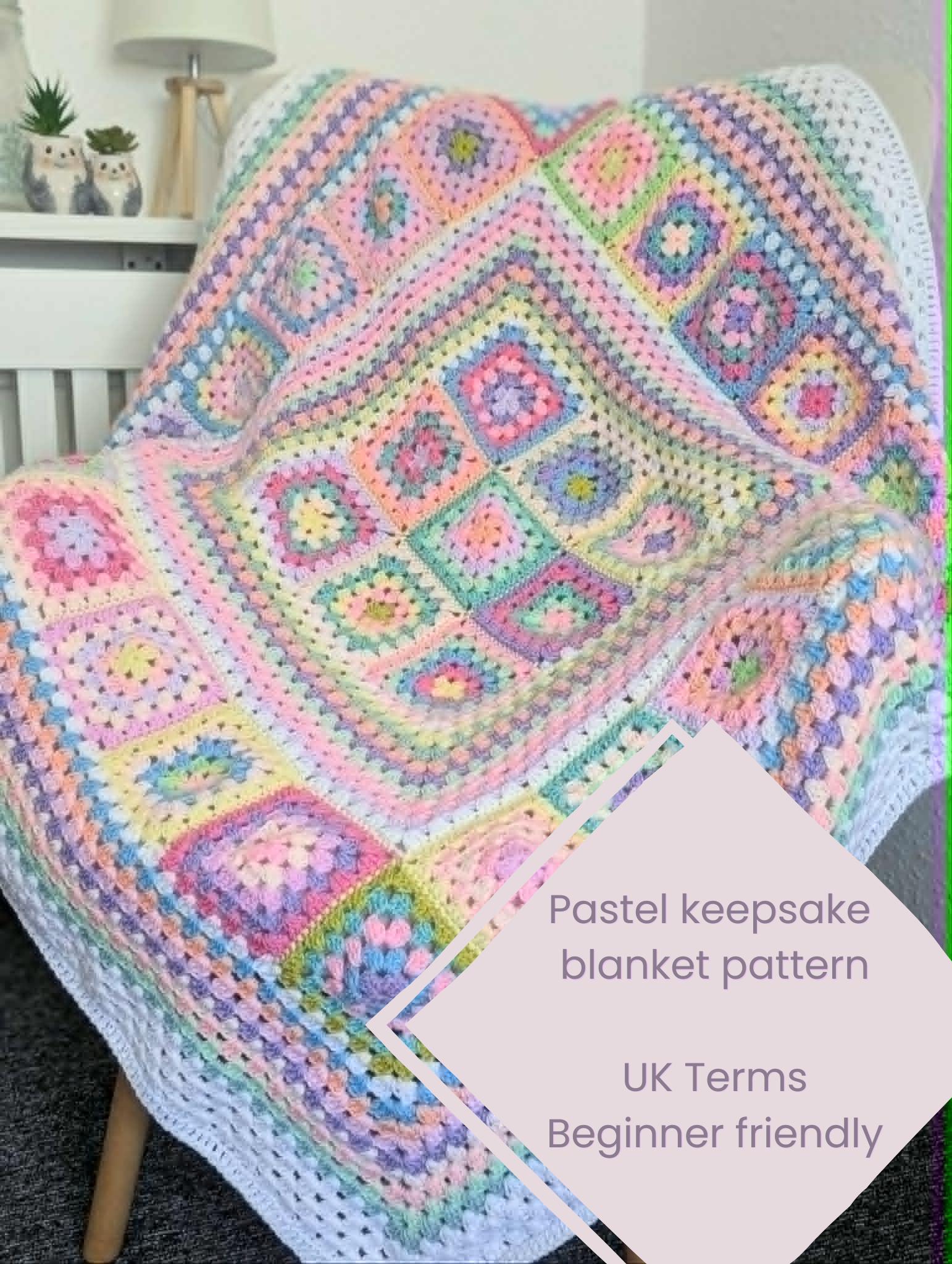 Pastel Granny Square Blanket Crochet