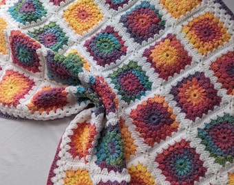 Manta de ganchillo para bebé, crochet de manta de bebé arco iris, manta hecha a mano para bebés, regalo de baby shower arco iris, ideas de regalos de bebé arco iris