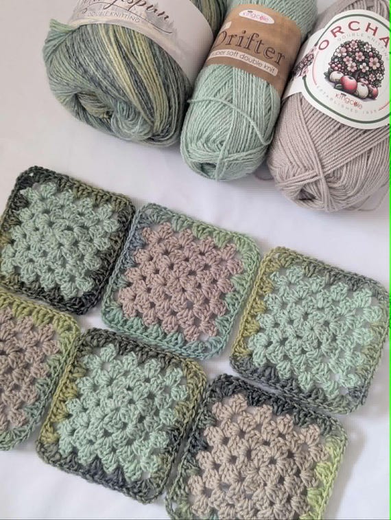 Vintage Meadow Granny Blanket Crochet Pattern, Cottagecore Floral