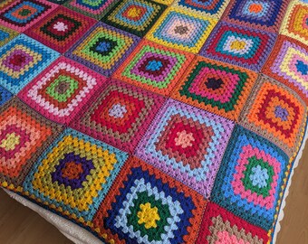 Crochet blanket, Crochet afghan blanket, Blankets for couch, Extra large crochet comforter, New home gift for couple,  Granny square blanket