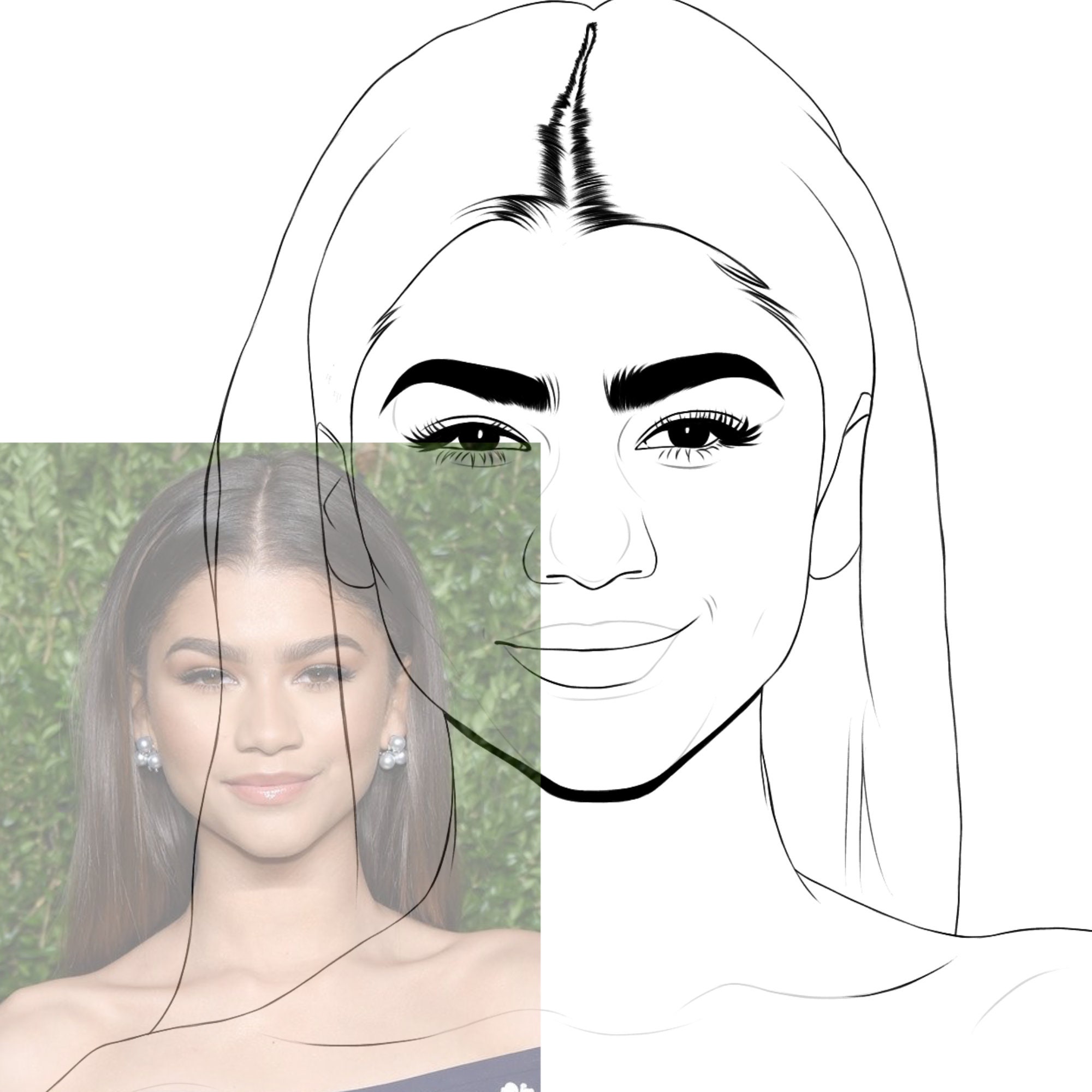 Zendaya Coloring Pages Practice Your Shading/coloring - Etsy
