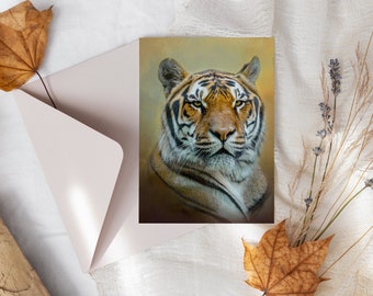 Photographic Greeting Card of a Bengal Tiger, 5 x 7 Inch, Perfect for any occasion.