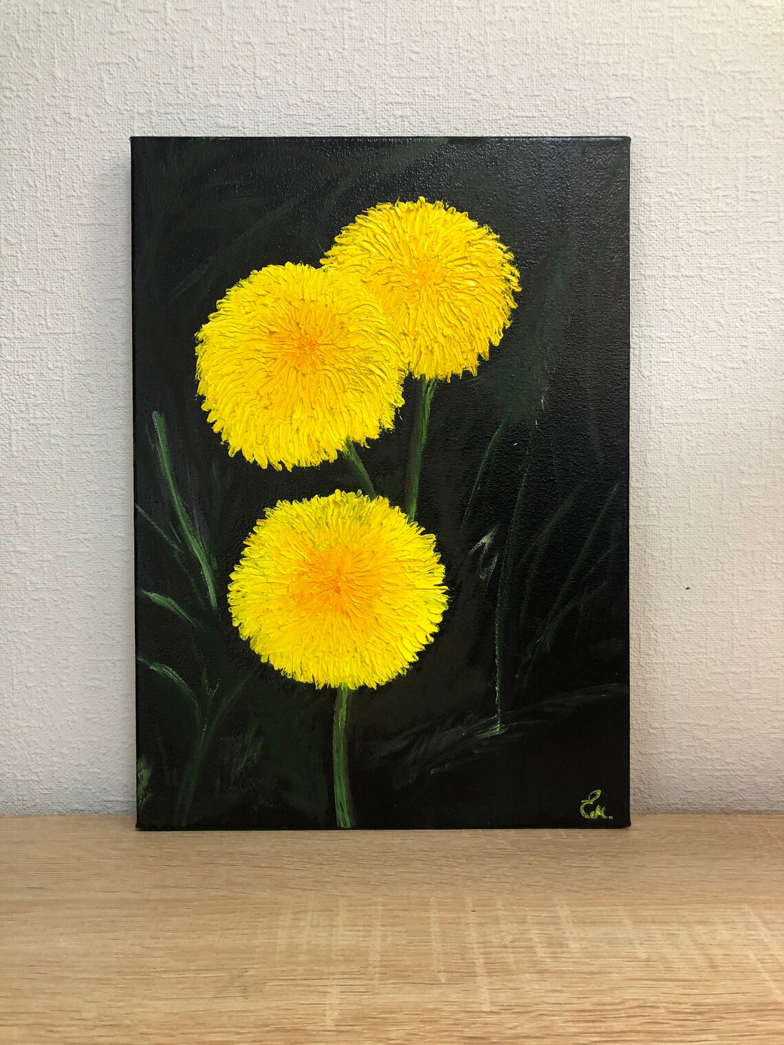 Dandelions Yellow Flowers Dandelion Painting Wildflowers Original Art