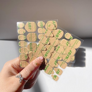 Polymer Jelly Glue, 24 Pieces Of Ultra-Thin Kraft Paper Double-Sided Adhesive Nail Stickers, False Nail Pasting Tool, Press On Nails