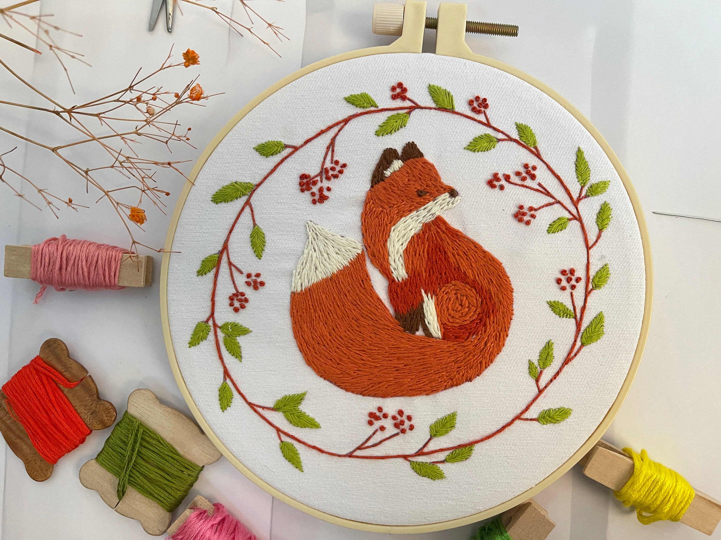 Tutorials KIT Squirrel cross stitch embroidery DIY Woodland animal