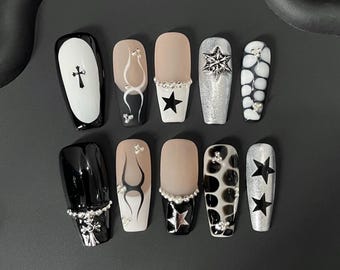 nail designs for a black dress Nail design ideas for red, black, pink, and glitter