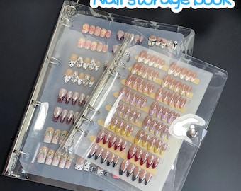 Press On Nail Storage Book, Nail Book, Nail Design Showcase, DIY Nails Storage, Handmade Nail Storage Book, Loose Leaf Collection Book