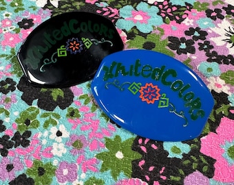 2 Vintage 90s United Colors of Benetton Plastic Hair Barrettes Clips