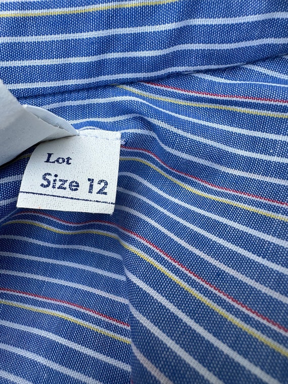 Vintage Schrader Sport Blue Striped Shirtdress Ta… - image 9