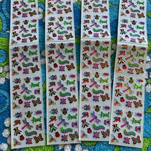4 Sheets Vintage Sandylion Prismatic Micropak Insect Stickers