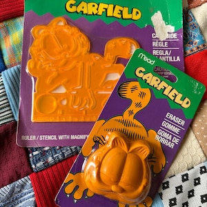 Deadstock Vintage Mead Garfield Eraser & Ruler/Stencil