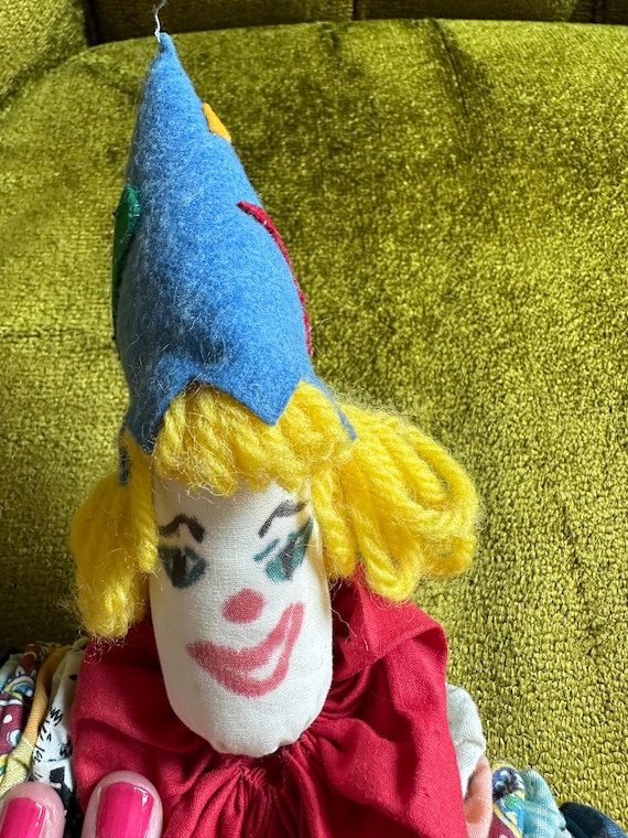 Vintage Yo-yo Quilt Clown Doll Blonde Hair Jingle Bells - Etsy