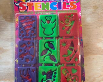 Vintage Lisa Frank Christmas Holiday Stencil Set