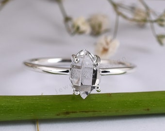 Herkimer Diamond, Gemstone Ring , Rare Harkimer Diamond,Herkimer Diamond Ring,AAA+ Quality Harkimer Diamond,925 Sterling Silver,Gift For Her