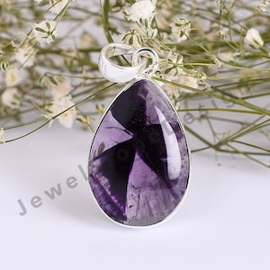 Natural Star Amethyst Gemstone Pendant, Healing Stone,Unique Pendant,Amethyst Star Pendant with Sterling Silver,Healing Crystal,Gift For Her
