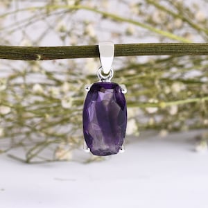 Rare Star Amethyst Gemstone Pendant, Healing Stone,Unique Pendant,Amethyst Star Pendant with Sterling Silver,Healing Crystal,Gift For Her