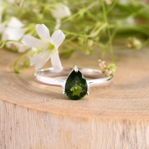 Bague en diopside chromé extrêmement rare, bague en argent diopside chromée, diopside chromé naturel, diopside chromé de qualité AAA+, cadeau pour mère