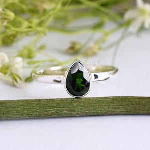 Natural Chrome Diopside Ring, Chrome Diopside Silver Ring,Rare Beautiful Chrome Diopside, High Quality Chrome Diopside, 925 Sterling Silver