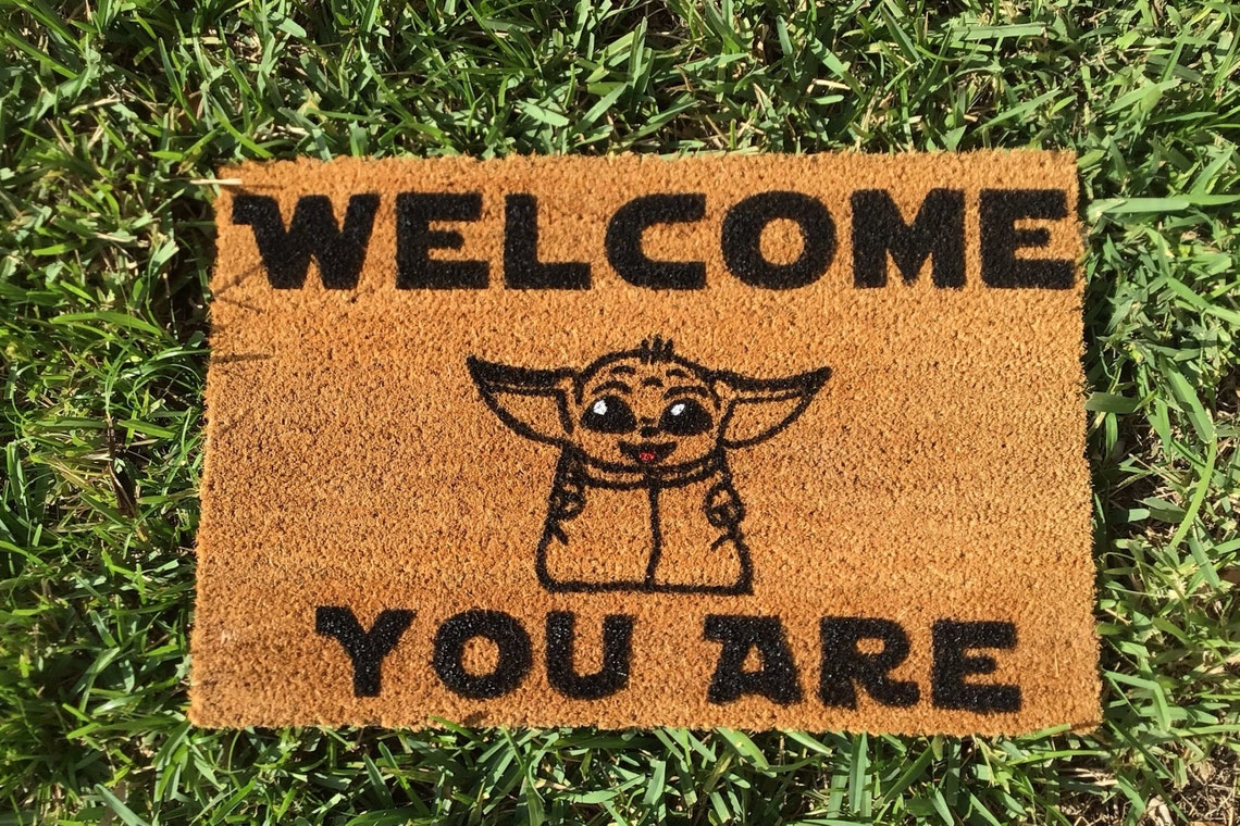 Baby Yoda Doormat Custom Doormat Outdoor Decor Etsy