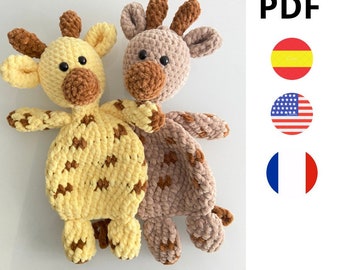 PATTERN CROCHET: Molly the giraffe. Crochet pattern in English and Spanish.  Soft toy. PDF