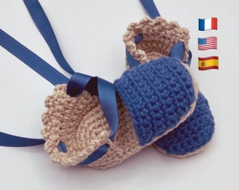 ESPADRILLES pattern crochet, in spanish, english and french