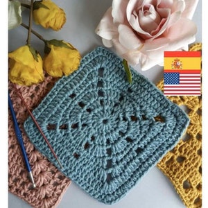 Granny square pattern. Easy granny square. Crochet Tutorial