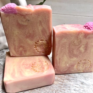 Strawberry Yogurt Soap Handmade Soap 4 oz. Bar image 1