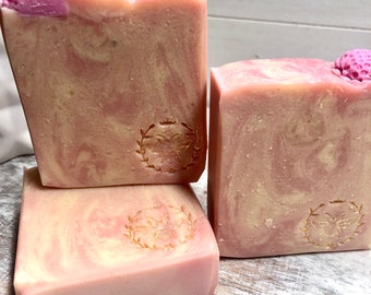 Strawberry Yogurt Soap Handmade Soap 4 oz. Bar