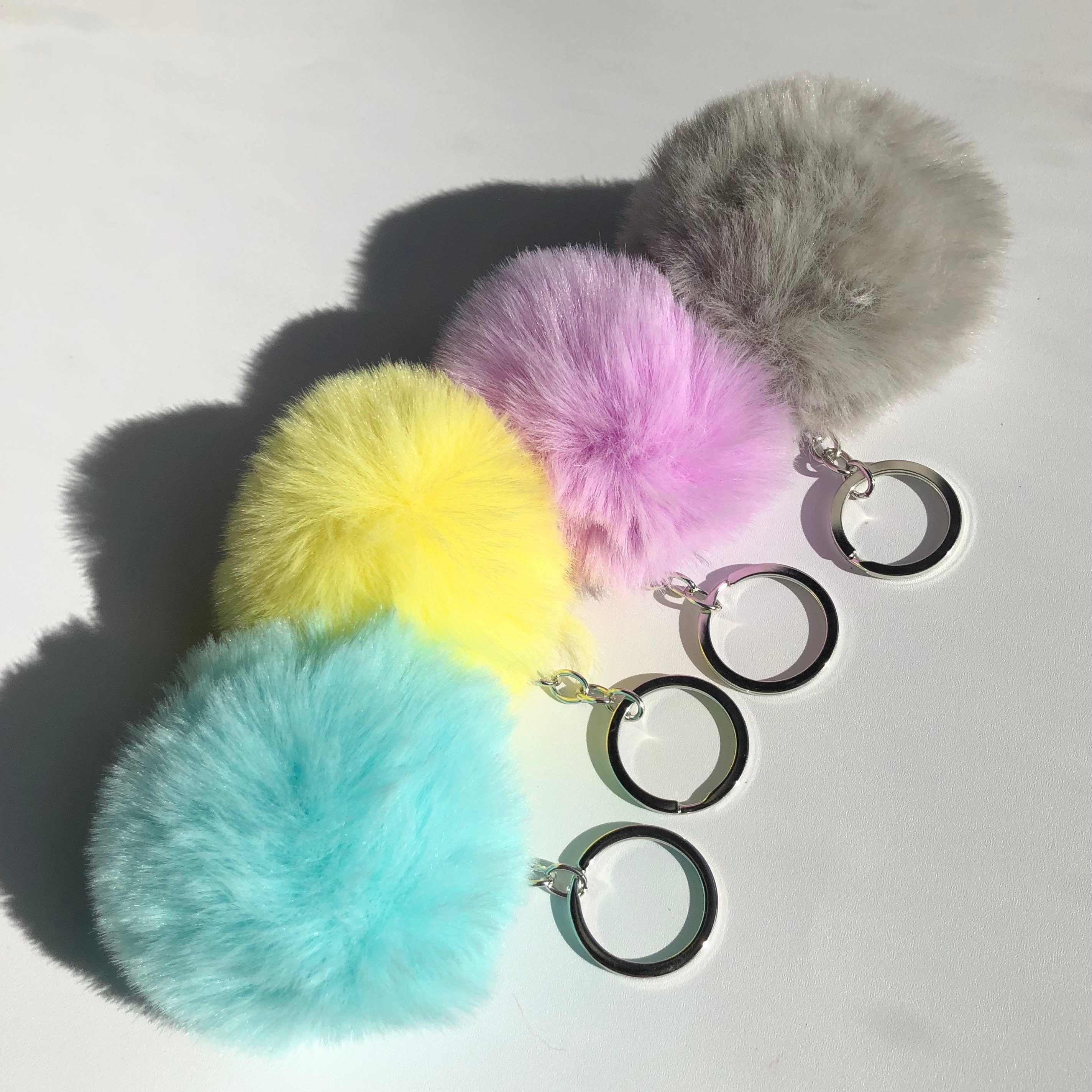 Keychain & Pom Pom Personalised Customised Keyring Name Etsy