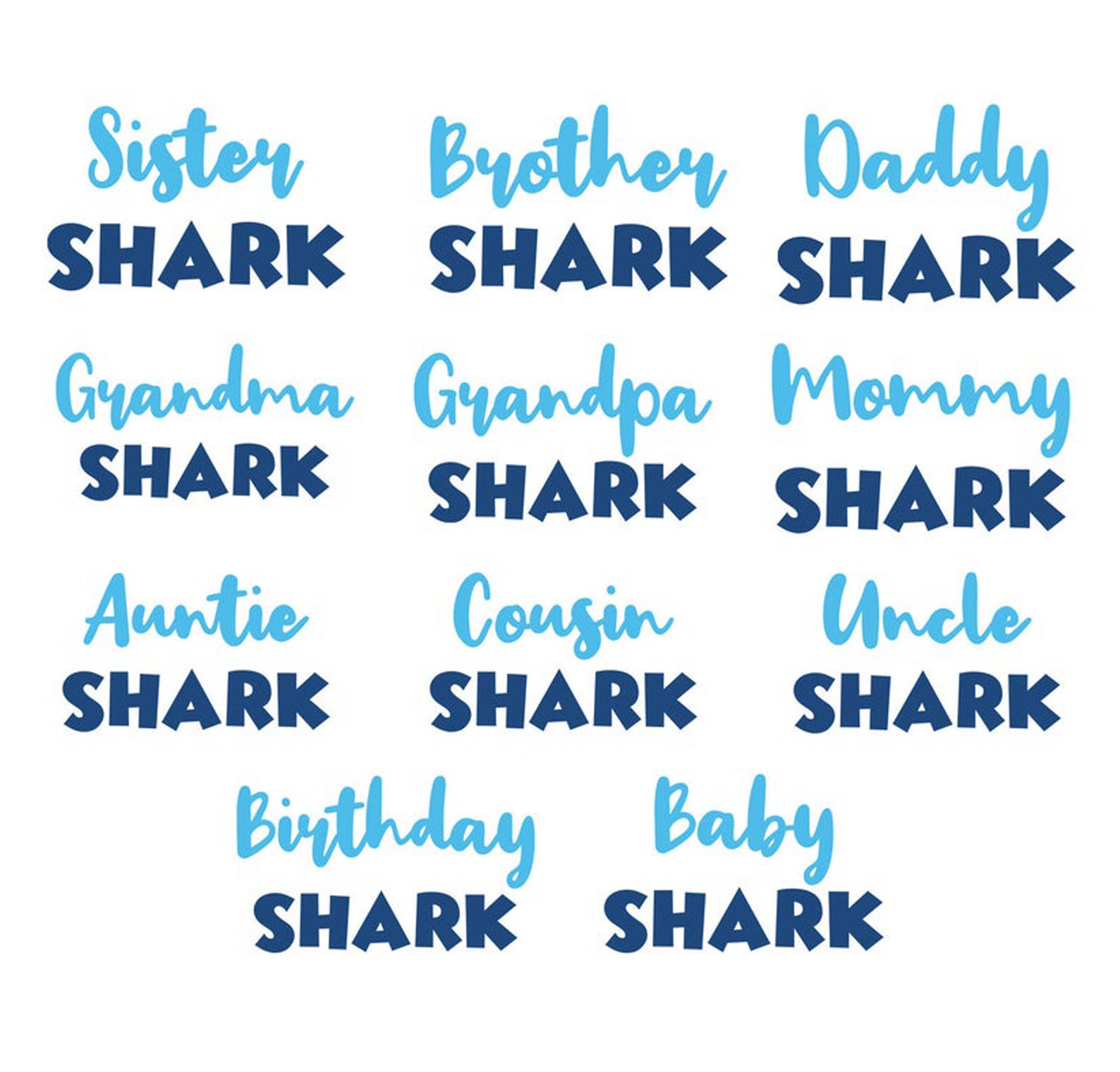 Download Baby Shark SVG Shark Family SVG Shark SVG Baby Shark | Etsy