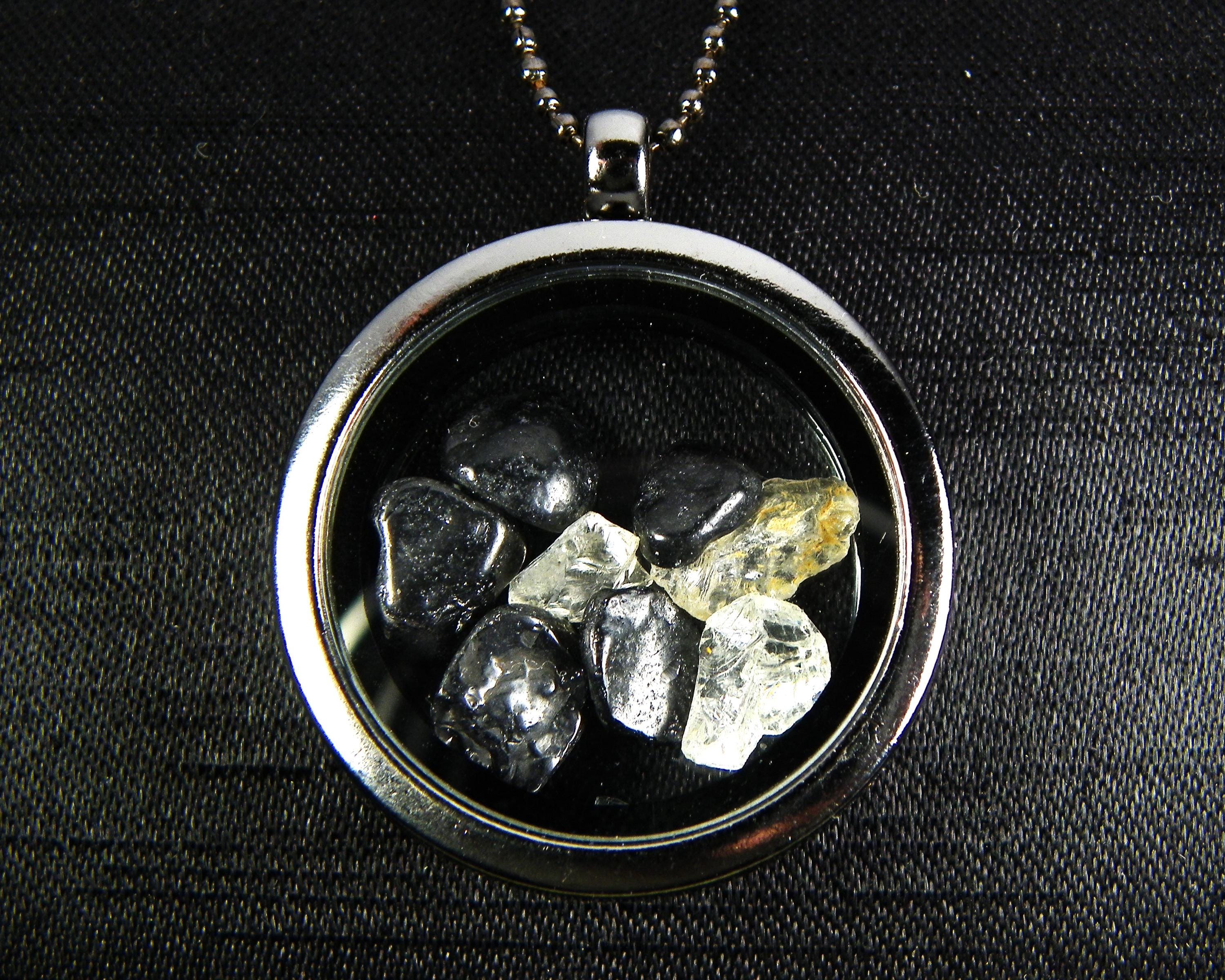 Jing Yuan Statue Brasiliana Naturale Con Catena Acciaio Inox 20" - Pietra Di Guarigione Energetica Ciondolo Cianite Blu - Foto 5