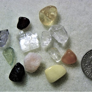 Small size Synergy 12 stone Complete Set High Vibration High Frequency for Meditation Phenacite Moldavite Herderite..100+ cts.