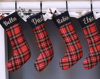 Personalized Christmas Stockings, Farmhouse Luxury Stockings, Minimalist Stocking with Name, Neutral Stockings Rustic Decor Christmas Gift