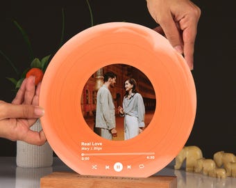 Personalized Song Plaque with Photo – Custom Acrylic Record Gift for Birthday