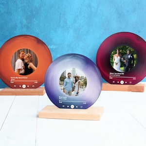 Personalized Vinyl Record with Photo: Acrylic Song Plaque, Anniversary Gift for Friends, Birthday Gift for Her Him, Christmas Gifts