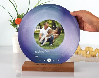 Song Personalized Record - Gifts for Daddy - Custom Fathers Day Gift - Gifts for Dad - Dad Birthday Gift - Family Photo Gifts Xmas