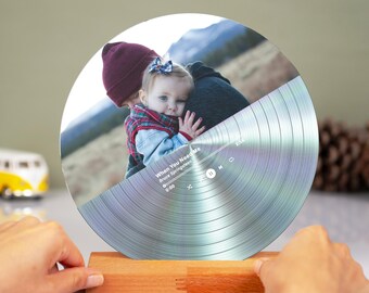Personalized Dad Gift from Daughter - Birthday Gift for Daddy - Custom Song Code - Photo Vinyl Record - Gift for Papa -  Fathers Day Gift