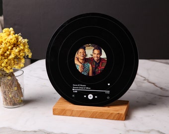 Custom Acrylic Plaque with Photo - Gift for Mom - Best Mom Gift - Mommy Gifts - Mother's Day Gift - Vinyl Record with Stand - Thank you mom
