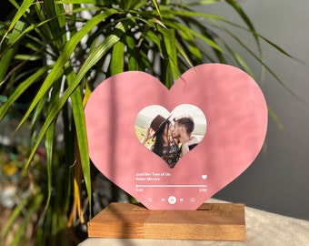 Plaque de chanson personnalisée - Disque vinyle personnalisé avec photo - Cadeau d'anniversaire pour couple - Cadeau d'anniversaire pour maman et papa - Cadeaux pour la Saint-Valentin