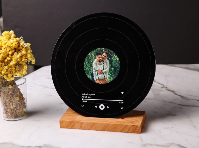 Personalized Gift for Gay Couple - Two Grooms Wedding - Custom Pride Gifts - Acrylic Song Plaque - Gift for Partner - Boyfriend Gift Ideas