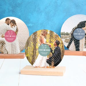 Letras personalizadas Imprimir disco de vinil Primeira música de dança, música de casamento, presente de aniversário para ele, presente de casal para ela, presente de aniversário