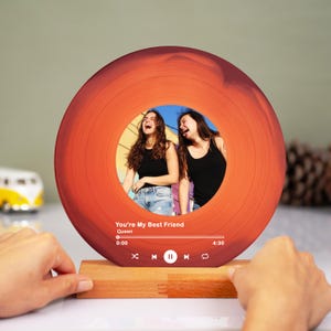 Personalized Vinyl Record with Photo - Acrylic Song Plaque Custom - Anniversary Gift for Friends - Birthday Gift for Her Him - Bestie Gifts