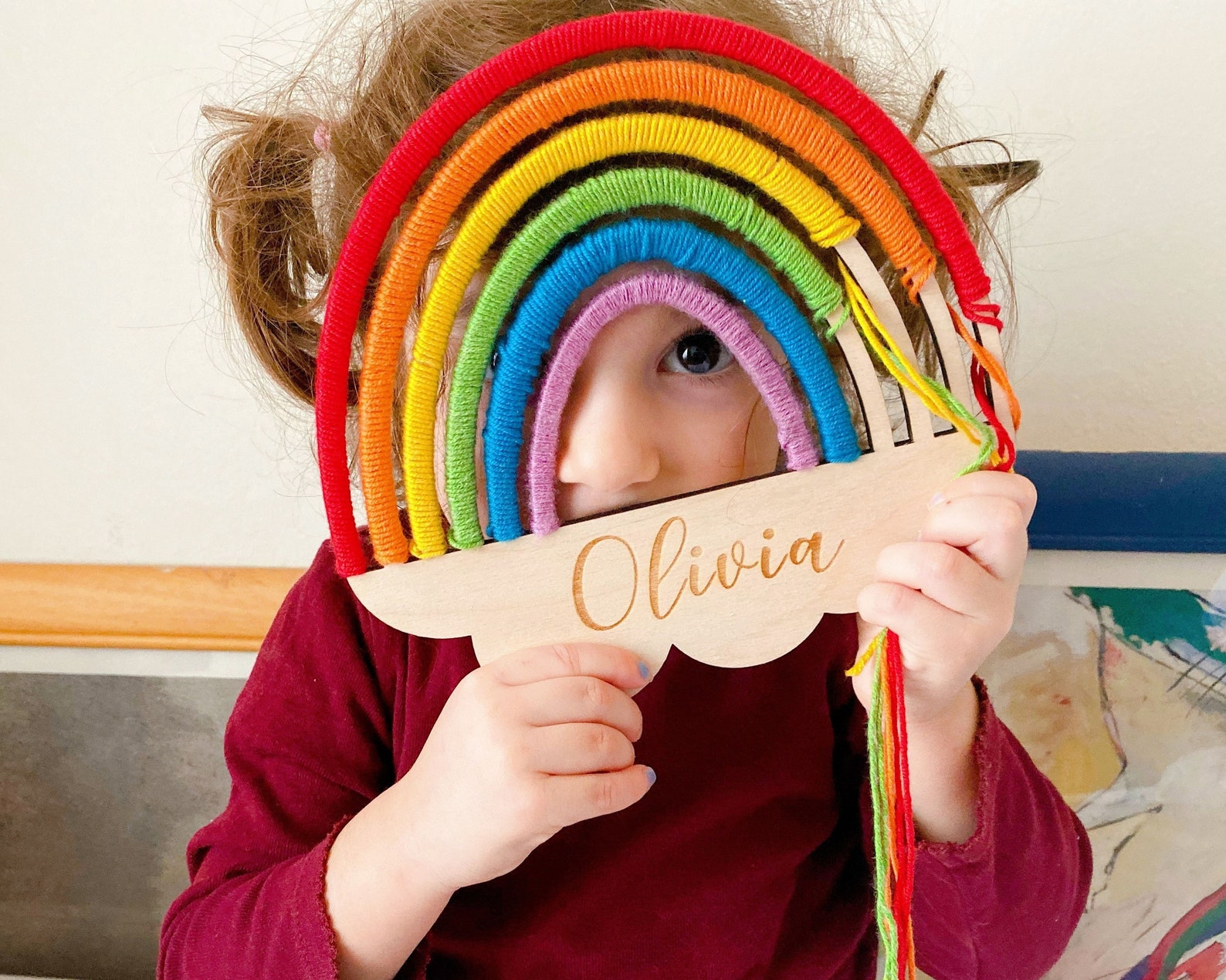 Kit de artesanía personalizado para niños Hilo y | Etsy
