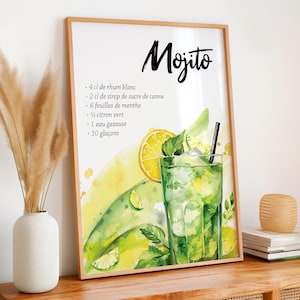 Mojito-Cocktail-Rezeptplakat