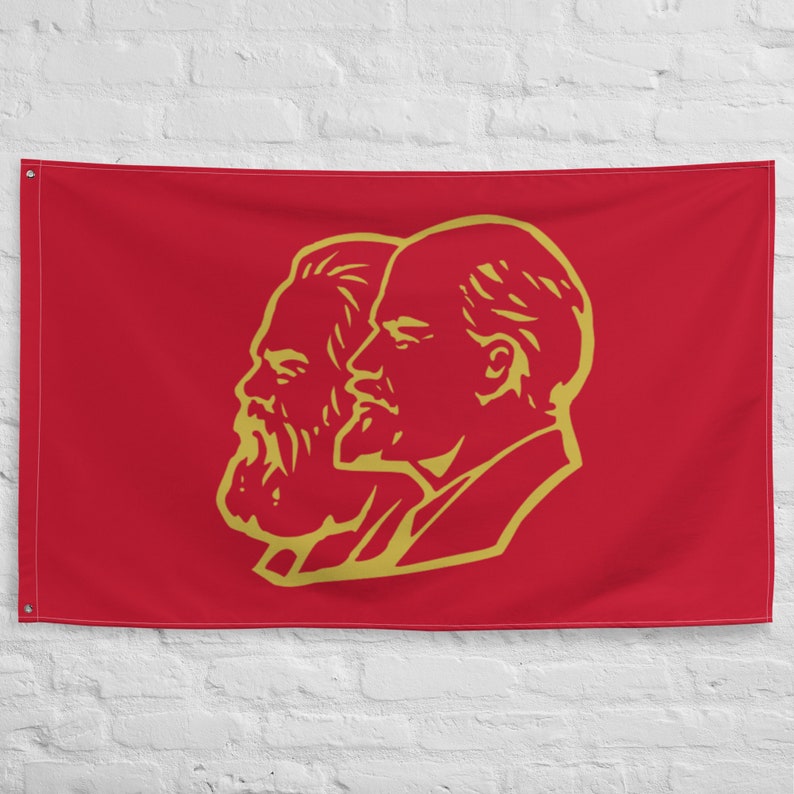 Karl Marx and Vladimir Lenin Communist Marxistleninist Flag Etsy