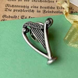 Irish Harp Handmade Pewter Ireland Metal Lapel Pin Badge