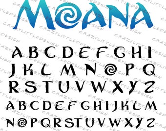 Moana Font - SVG font, Silhouette font, Cutable font